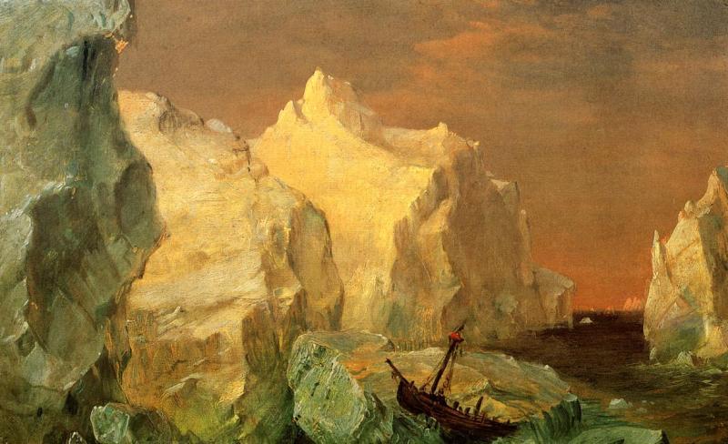 Frederic Edwin Church Icebergs and Wreck in Sunset Sweden oil painting art
